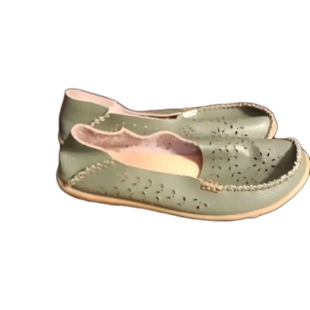 Venus Celia Womens Shoes Comfort Flat Loafers Size US 11/12 Eu 43 Olive Green